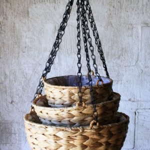 Ampel, flätad i naturmaterial L, 28cm
