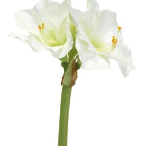 Amaryllis, vit, konstgjord blomma, 50cm