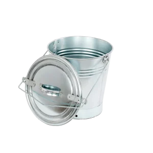 Askhink med lock 10l - Zink