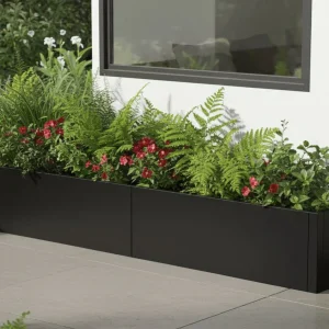 Blomlåda svartlackad CUBY 230 x 40 x H40 cm